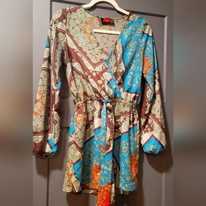 Silky shorts jumpsuit